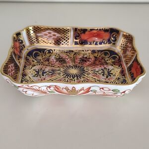 Royal Crown Derby Old Imari 1128 Fluted Condiment Trinket Dish 1923-1953